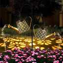 Tonitrui Solar Watering Can with Lights, 2-Pack Solar Light Garden Decor for Outside, Pathway Walkway Patio Yard Outdoor Decoration Gift (Warm White 90LED)