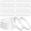Hotop 100 Pcs Plastic Headbands Bulk 1 Inch Wide Craft No Teeth Plain Headbands DIY Hair Band Accessories for Girls Women (White,1 Inch Wide) (1 Inch Wide, White)
