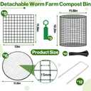 3 Pcs Detachable Worm Farm Compost Bins for Garden, Underground Worm Farms for Recycling Kitchen Food Waste(11.8x12.2 Inch)