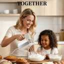 Hand Mixer Electric Handheld, 5-Speed 200W Electric Mixer with Stainless Steel Beaters, Dough Hooks, Portable Hand Mixer, WESTCOOKAID Turbo Ultra Power+ Eject Button for Cakes Eggs, Beige
