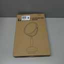 Makeup Mirror with Light, 30x Magnifying Mirror with 3 Lights Colors, 5000mAh Vanity Mirror Brushed Nickel - 360 Rotation, Brightness Adjustable Magnification, Modern Style Side Touch + Side Charge