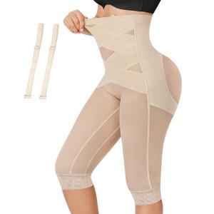 RDSIANE Capri Leggings for Women Tummy Control Shapewear Pants Thigh Slimmer Butt Lifting Leggings With Straps - Black, Large