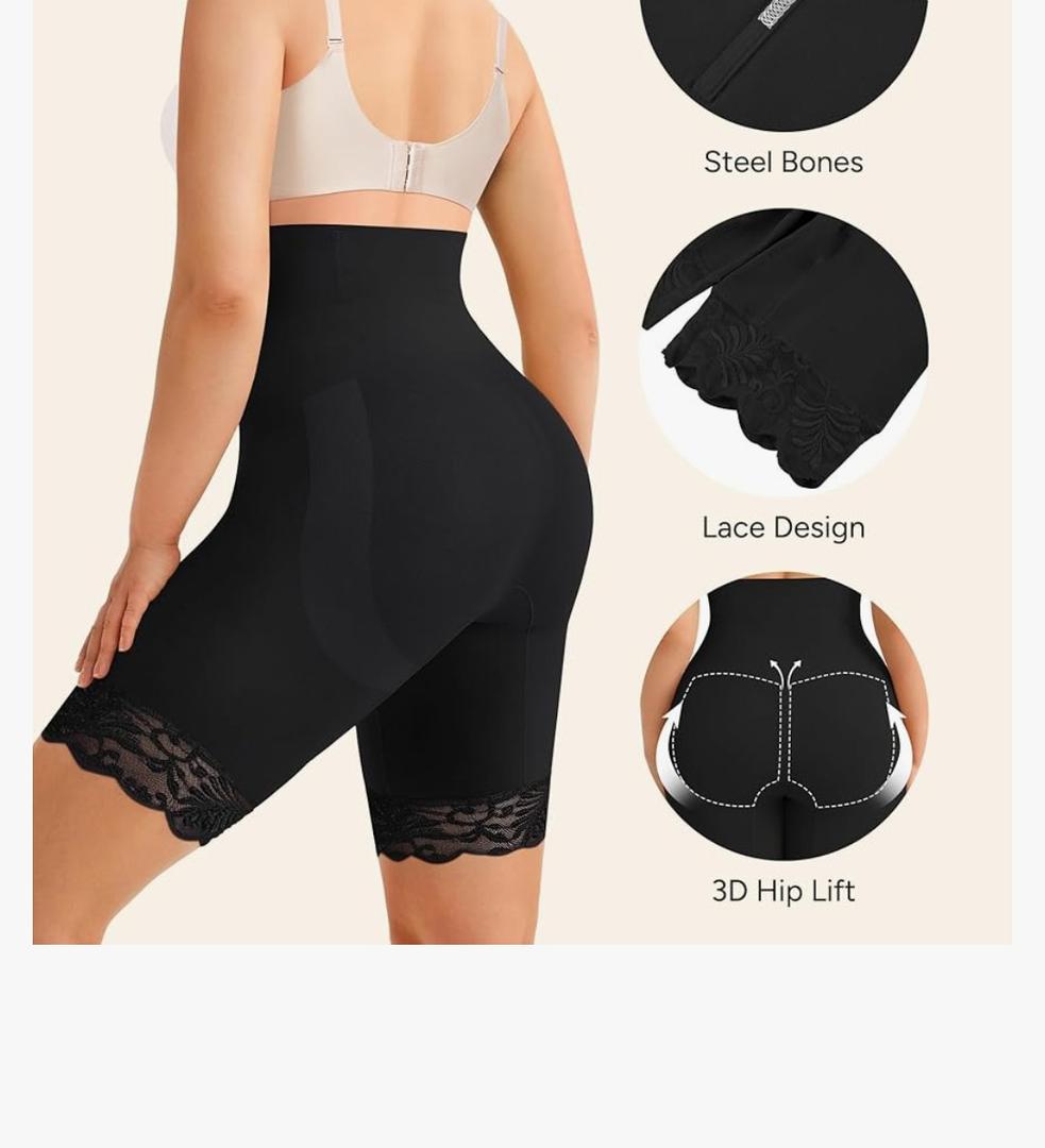 Women's Tummy Control Shapewear Shorts - High Waisted Butt Lifting Seamless Body Shaper Panties Everyday Wear Size Large