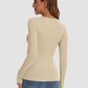 ATHMILE Womens Long Sleeve Crewneck/V Neck Ribbed Tops Fall Fitted Stretch Casual Basic T Shirts 2026 (S)