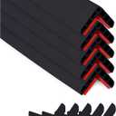 Rubber Bond Wall Corner Guard Edge Protector, 1x1x36 inch Baby Proofing Corner Guards | Self-Adhesive Furniture Edge Strips for Home & Office (5 Pack, Black)