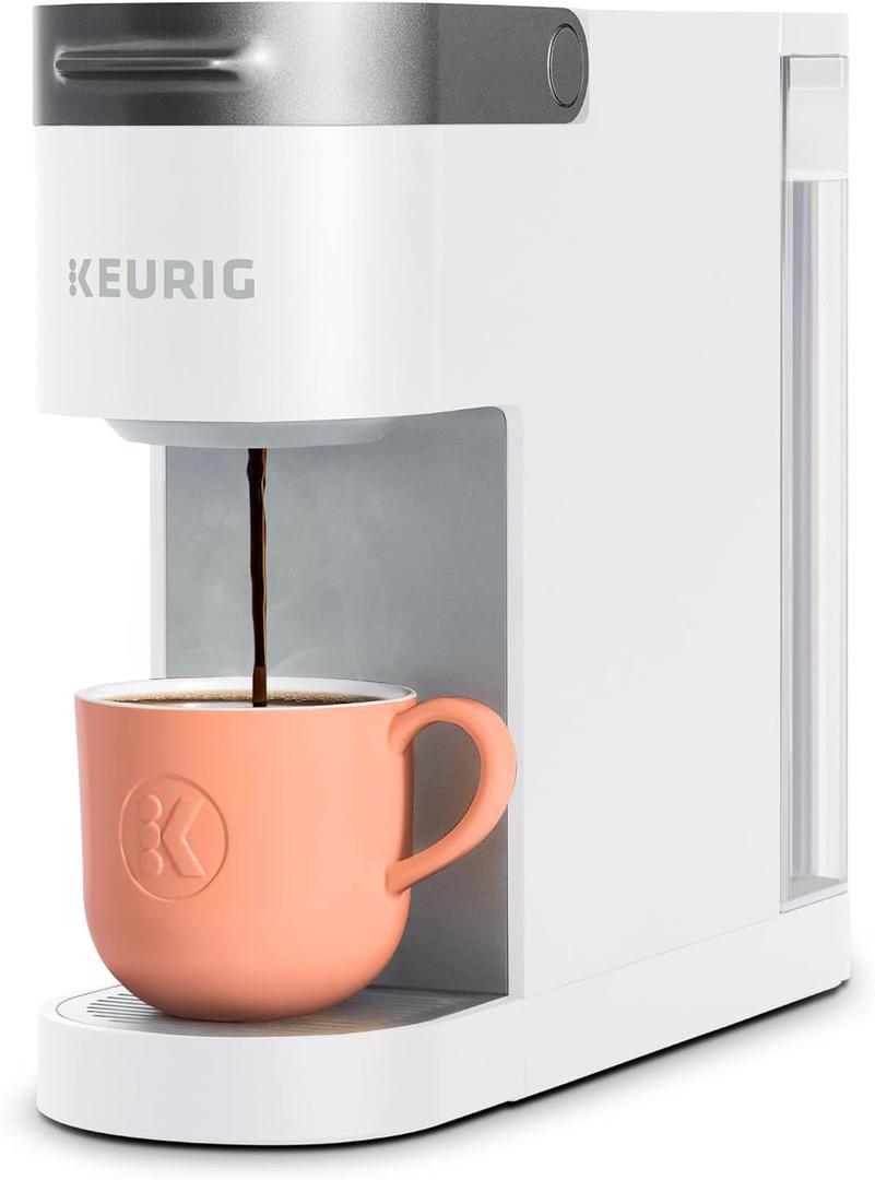 Keurig K-Slim Single Serve K-Cup Pod Coffee Maker, Multistream Technology, 3 Brew Sizes, Slim and Sleek Design, 46oz Removable Reservoir, White
