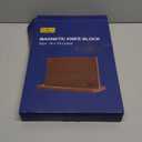 HOSHANHO Magnetic Knife Block 14 x 10 Inches, Double Sided Magnetic Knife Holder Rack for Kitchen Counter, Acacia Wood Magnetic Knife Storage Stand with Knife Sharpener