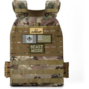 Amstaff Weighted Vest - Adjustable Weight Vests for Men & Women - Versatile Wearable for Fitness Workouts, Strength and Endurance Training, Running, Crossfit (Multicam Green, Single Vest) 