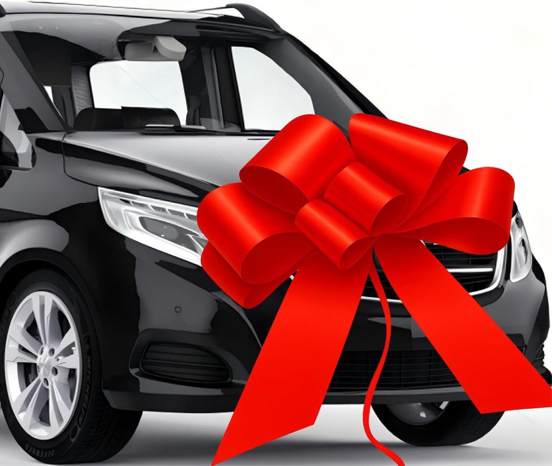 Big Car Bow, 30 Inch Giant Bow for Car, Giant Car Bow, Large Giant Bow for Present, Large Gift Wrapping Bow for Birthday, Surprise Party, Christmas, Wedding Reception, Festival (Red)