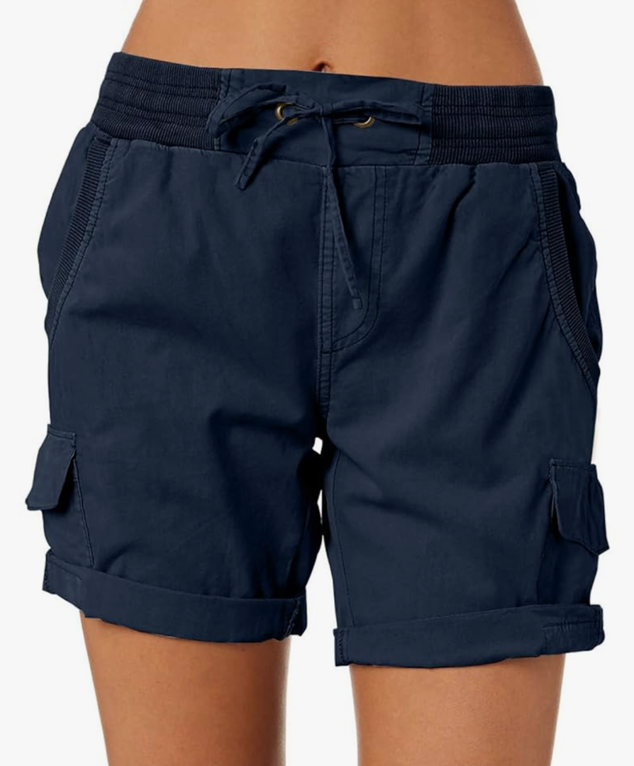 Dokotoo Womens Relaxed Fit High Waist Casual 4 Pocketed 2025 Hiking Outdoor Summer Shorts, Large