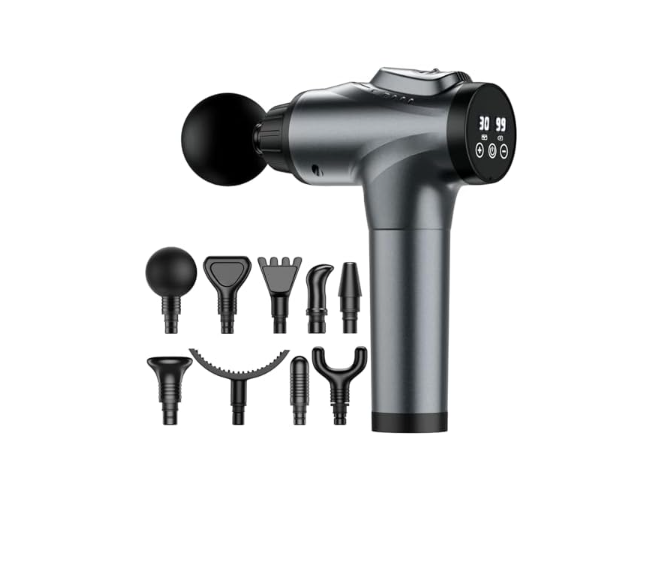 Massage Gun, Muscle Massage Gun for Athletes Handheld Electric Deep Tissue Back Massager, Percussion Massage Device for Pain Relief with 30 Speed Levels 9 Heads,Father's Day Gifts