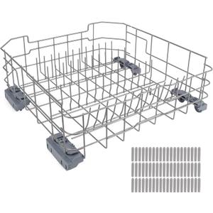 WD28X26099 WD28X34744 Dishwasher Lower Rack Compatible with GE Dishwashers - Replaces WD28X24396,WD28X22659,WD28X28918. Fits Models GDF510PSR3SS, GDF510PSM0SS, GDF510PSMOSS, GDF535PSR0SS, GDF510PSR6SS, Lower Rack 20.7'' x 21.6'' x 7.87''