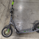 Mongoose Expo Kick Scooter, BMX-Style Handlebar & Brake Cable Rotor, Wide Foot Deck for Kids Youth Boys Girls Ages 6 and Up, Rear Axle Pegs, 12-Inch Air Tires, and Max. Weight of 175 lbs. (Green/Grey)
