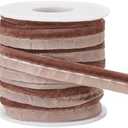 BENECREAT 10 Yards Brown Velvet Piping Bias Tape, 3/8 Inch Wide Welt Cord Piping Trim Fabric Edge with Velvet Lip Cord Trim for Sewing Clothing Upholstery Trimming