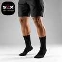 SOX TOWN Cushioned Crew Training Athletic Socks for Men/Women (Black L)