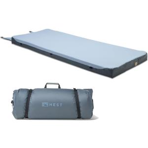 HEST Foamy Camping Mattress Pad - Memory Foam Portable Roll Up Sleeping Cot Mattress for All Adventures - Dual Layer Comfort & Support - No Pump Needed - Water-Resistant Design - Easy Carry Handle