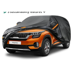 Kayme 7 Layers SUV Car Cover Custom Fit for Kia Seltos (2019-2025) Waterproof All Weather for Automobiles,Outdoor Full Cover Rain Sun UV Protection.Black