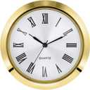Hicarer 1.8 Inch (45 mm) Clock Insert Fit Diameter 1.6 Inch (40 mm) Hole, Roman Numerals (Gold Bezel)