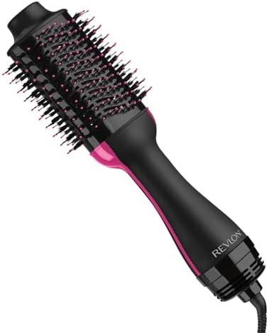 REVLON One-Step Volumizer Hair Dryer and Styler, Improved Motor for Less Frizz, More Shine, and Reduced Heat Damage for Salon Style Round Brush for Blowout, Black