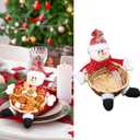 Christmas Candy Cookies Storage Basket Snowman Candy Woven Holder Basket Christmas Candy Bowl Candy Dish Gingerbread Cookies Desserts Basket for Party Winter Holiday Table Desk Decoration