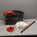 O-Cedar EasyWring Microfiber Spin Mop, Bucket Floor Cleaning System, Red, Gray, Standard