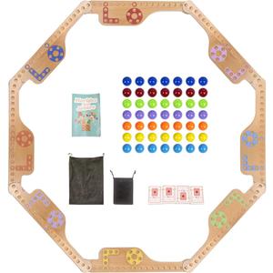 Jokers and Marbles Board GamePegs and Jokers Game for 2-8 PlayerWood Board Game with 8 Game Boards 4 Decks of Cards 48 MarblesHolidays and Casual Social Gatherings