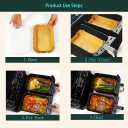 parchment paper for air fryer,8.7 * 5.5inch rectangle air fryer liners disposable,125pcs non-stick airfryer liners rectangle free of bleach, compatible with 8-9 Qt baskets