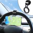 Magnetic Phone Holder for Car, Steering Wheel Phone Holder [Strong Magnet], for MagSafe, Adjustable Strap Compatible with Gym Equipment, Stroller, Shopping Cart, All Phone(Magnetic Ring Included)