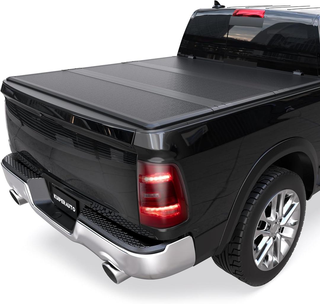 KUIPERAUTO 5.7FT FRP Hard TrI-fold Truck Bed Cover Compatible with 2009-2026 Dodge Ram 1500 (Inclu. 2019-2024 Classic & 2019-2026 New Body Style) Tonneau Cover (w/ o Ram Box)