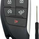 Replacement Keyless Entry Key Fob Cover fit for 2022 2023 2024 2025 Chevy Silverado 1500 GMC Sierra 1500, 2024 2025 Silverado Sierra 2500HD 3500HD Key Fob Shell (5 Button)