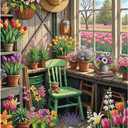 Flower Plant Garden Puzzle 1000 Pieces for Adults, Colorful Greenhouse Jigsaw Puzzle Botanical, Challenging Floral Room Puzzle as Wall Decor
