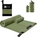 Tian qing Microfiber Travel Towel Set, 2 Piece, Quick Dry Camping Towel, Lightweight,Fast Drying Soft Towel for Beach,Backpacking Hiking Gym Yoga Swimming (Army Green, Medium)