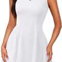 IWD Women's V Neck Sleeveless Mini Dress 2026 Summer Spring Elegant Classy A Line Cocktail Party Short Dress (White, M)