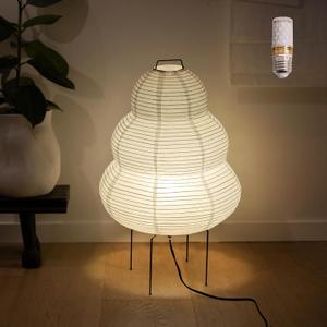 Noguchi Lamp, Wabi-Sabi Paper Floor Lamp, Dimmable Japanese Rice Paper Lantern, Akari Floor Lamp with 3 Color, Japan Lamp for Living Room, Bedroom or Desktop