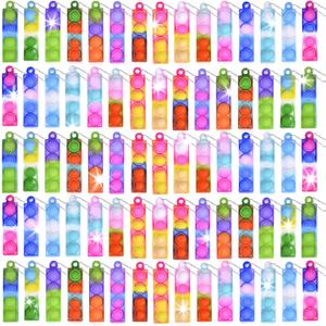 75Pcs Party Favors for Kids 3-5 4-8 Fidget Toys Bulk Mini Pop Keychain Sensory Toys Stocking Stuffers Birthday Carnival Treasure Classroom Prizes Stress Relief Toy Easter Eggs Fillers