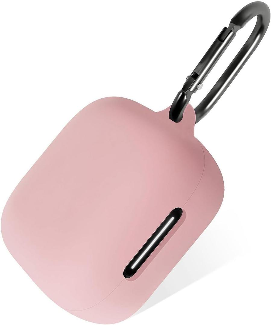 Geiomoo Silicone Case for Anker Soundcore P30i, Protective Cover with Carabiner (Pink)