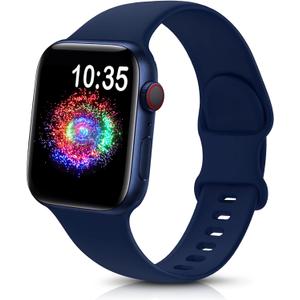 TreasureMax Sport Band Compatible with Apple Watch Bands 38mm 40mm 41mm 42/44mm 45mm 46mm 49mm Navy Blue, Soft Silicone Strap Compatible for Apple Watch Series 11 10 9 Ultra SE&SE2 8 7 6 5 4 3 Men Women