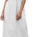 YEXPINE Spaghetti Strap Maxi Dress for Women Sleeveless V Neck Summer Flowy Cami Dress Beach Long Dresses with Pockets M