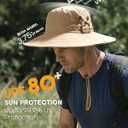 FURTALK Sun Hats for Men Fishing Hat UPF 80+ Foldable Wide Brim Outdoor Hiking Beach Summer Hats (Khaki)