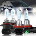 Fit For Ford Escape (2013-2016) Headlight Bulbs, 9005 High Beam+H11 Low Beam Light Bulbs Combo, 300% Brightness High Performance, Plug and Play, Pack of 4
