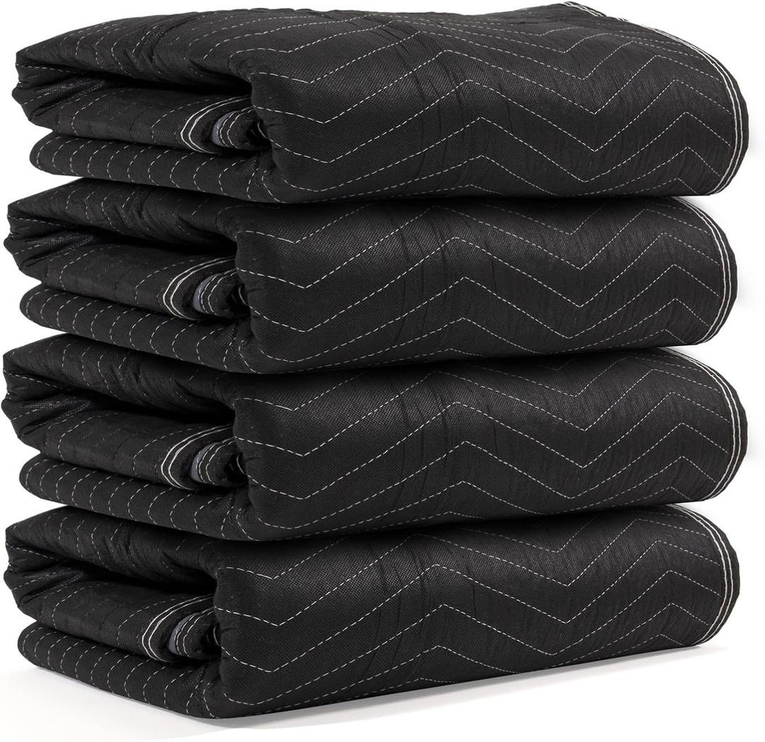 US Cargo Control 95 lb/Dozen, Machine Washable 80"x72" Large Heavy Duty Moving Blanket, MBSUPREME95 Supreme Mover, 4-Pack