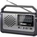 PRUNUS NOAA Weather AM FM Portable Radio,Battery Operated Radio by 3X D Cell Batteries or AC Power with Best Reception,Flashlight, Earphone Jack for Emergency Household&Outdoor,Plug in Wall by J15WB