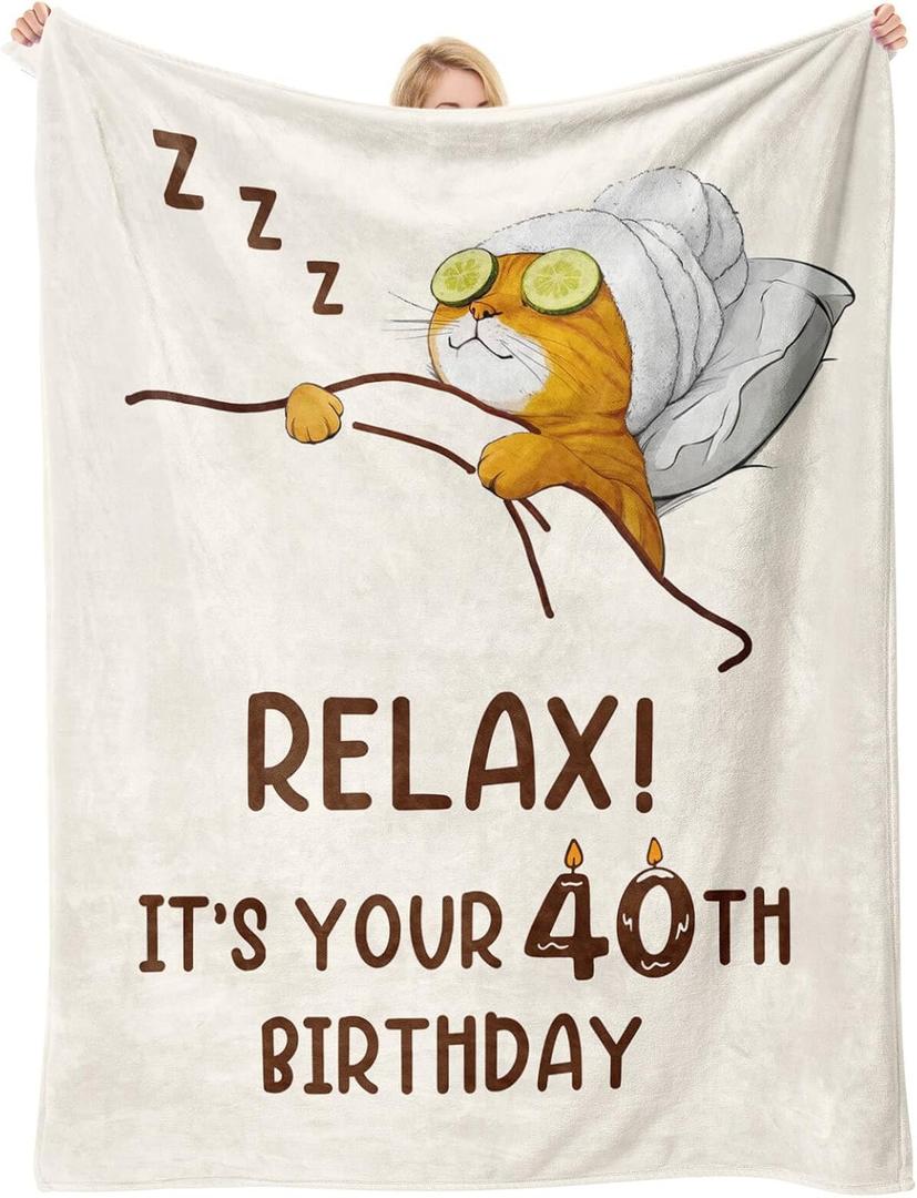 40th Birthday Gifts Women, 40 Year Old Birthday Gifts for Women- Throw Blanket 50"x60" - Happy 40th Birthday Gift Ideas for 40 Year Old Woman - 1985 Birthday Decoration Gift for Wife Mom Friends