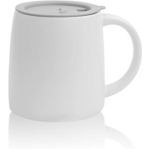 Classic Mug, 14 oz Large Coffee Mug with Handle, Ceramic Porcelain Tea Cup, Smooth Matte (Sliding Lid, White) (1 pc, Sliding Lid: White)