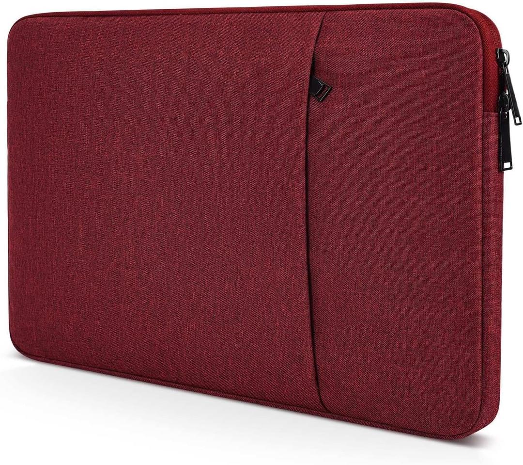 Laptop Sleeve Case 17 inch, Padded Shockproof Protective Carrying Bag for HP 17.3 Laptop/Pavilion 17/ Envy 17, 17.3-in Water-Resistant Computer Bag Cover with Accessory Pocket -Wine Red