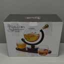 Whiskey Globe Decanter Set with 2 Glasses  850ml Globe Whiskey Decanter, Luxury Bourbon Gift Set for Men, Fathers Day, Anniversary & Home Bar Decor