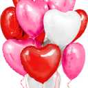 KatchOn, Large Heart Balloons Decorations - 18 Inch Pack of 12 | Pink and Red Heart Shaped Balloons, Valentines Day Decorations | Happy Anniversary Decorations | Valentines Decor