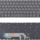 SUNMALL Replacement Keyboard Compatible with Lenovo Yoga 730-13IKB 730-13IWL, Yoga 530-14ikb, Flex 6-14ARR Flex 6-14IKB Series, Gray, Frameless, Without Backlight