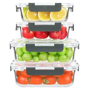 Amazon.com: KOMUEE 52oz & 22oz Glass Food Storage Containers Set with Airtight Lids, BPA-Free, 4 Pack Meal Prep Containers for Baking, Serving - Freezer, Microwave, Oven, Dishwasher Safe: Home & Kitchen