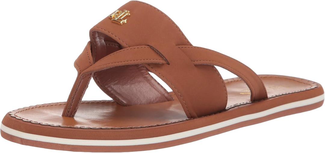 Lauren Ralph Lauren Rosalind Sandal (5, Tan Nubuck Pu)